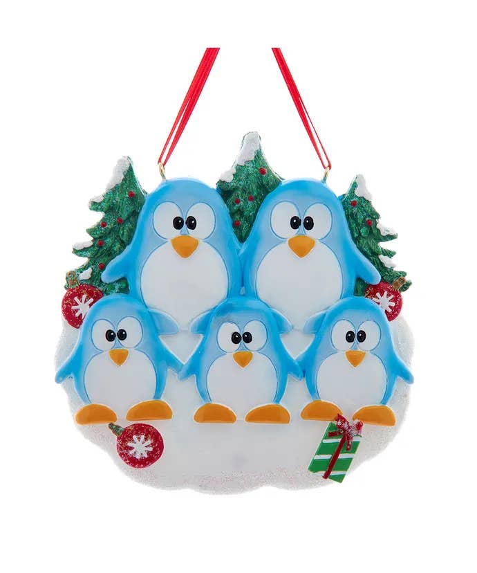 Kurt S. Adler, Inc. - Wholesale Ornament - 4.5" Resin Penguin Family of 5 Ornament