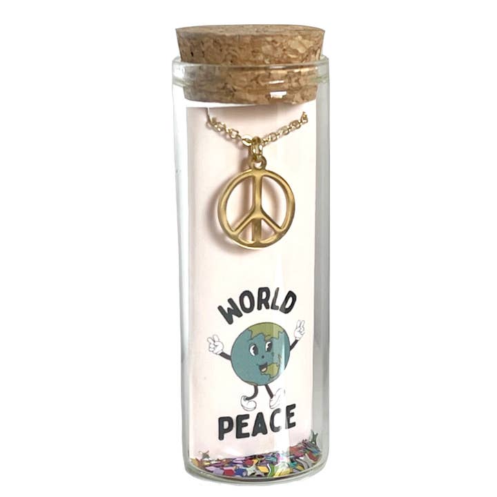 Collana con Ciondolo Segno di Pace Mondo – Segno di Pace in Oro per la vendita all'ingrosso da parte di L Rae Charm