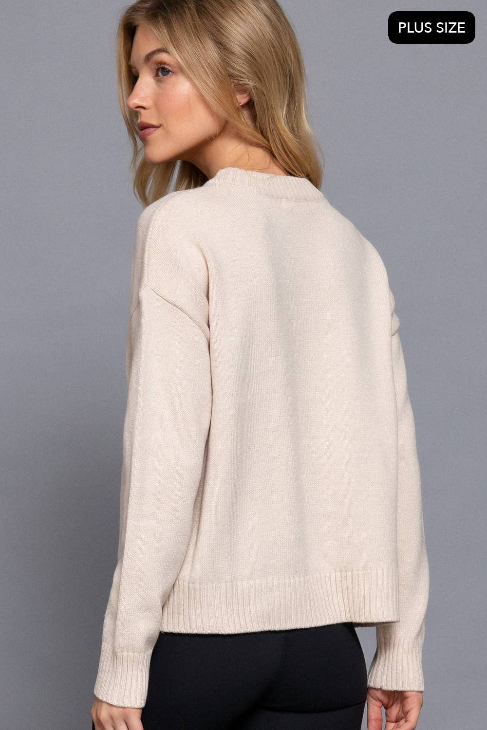 Active Basic | Active USA - Wholesale Knit Sweater - Women's - Long Sleeve Crew Neck "NEW YORK" Lettering Sweater Top6