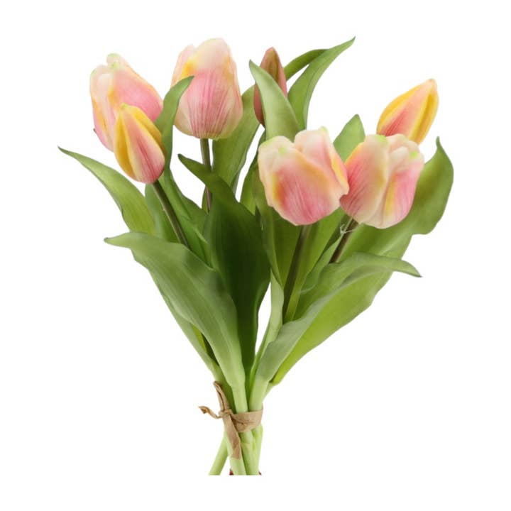 Bouquet de tulipes 'soft touch' 30 cm rose-jaune pour la vente par Floratexx