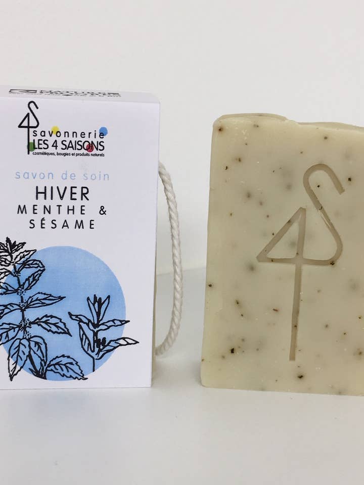 Sapone - Winter - Menta e sesamo 100g per la vendita all'ingrosso da parte di savonnerie les 4 saisons