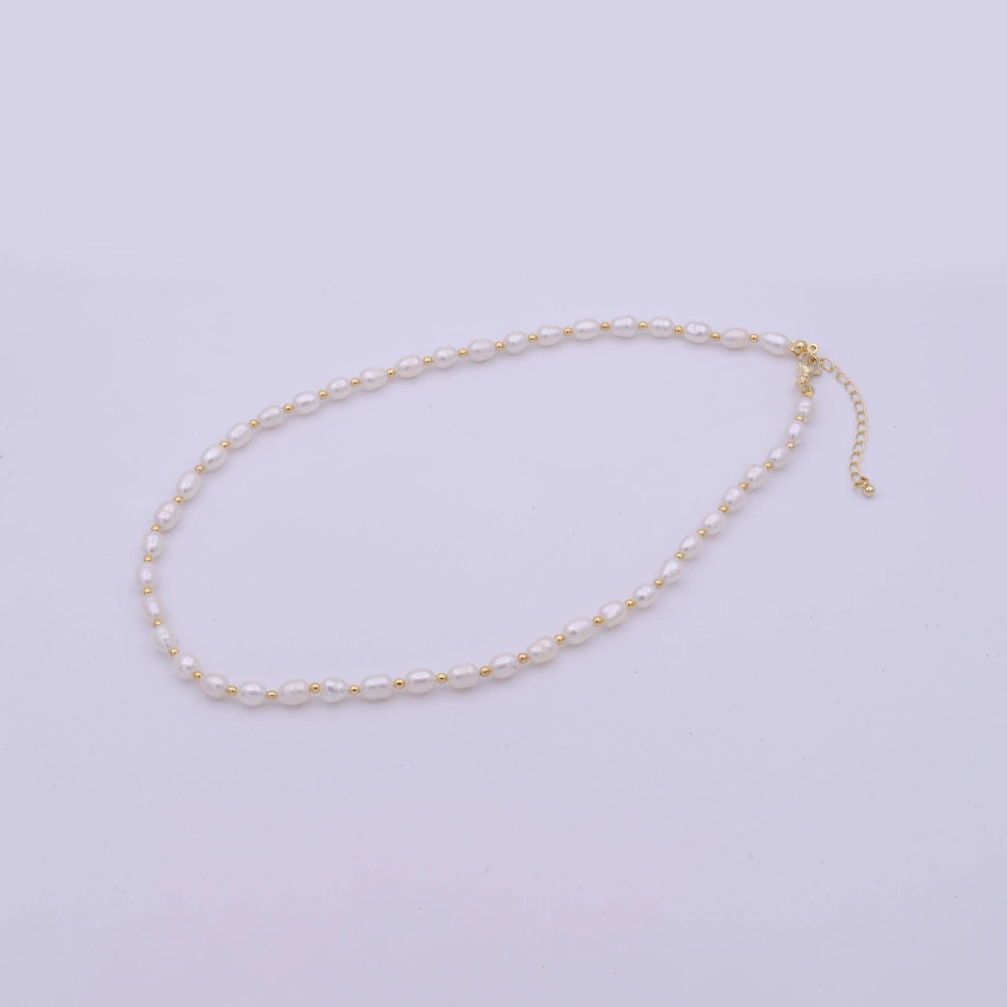 Aim Eternal - Wholesale Choker/Collar - Freshwater Pearl Choker Necklace | Small Dainty Pearl Necklace 16.5 inch + 2 inch extender3