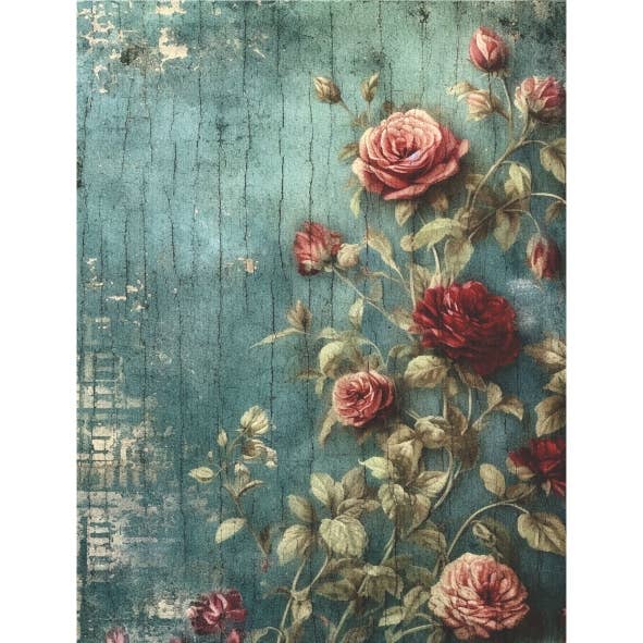 Craft Kreatively – Großhandel Bastelzubehör – Vintage Blumen Decoupage Reispapier - A4 - 6 Stk - für Bastelarbeiten1