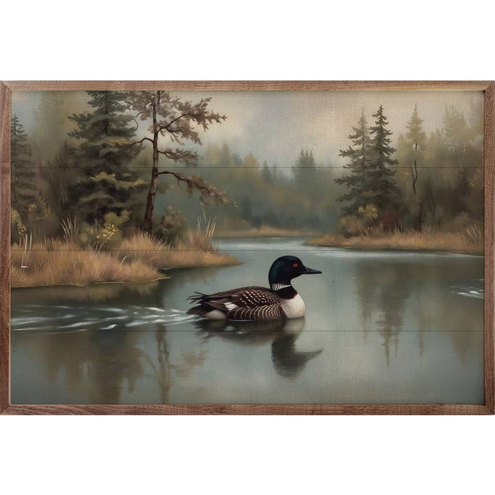 Kendrick Home - Wholesale Sign - Loon In Pine Lake