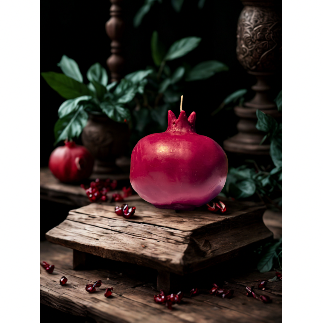 Beauty and the Moon – wholesale Pelarljus – Röd granatäppelljus i bivax | Feminint dekorationsljus3