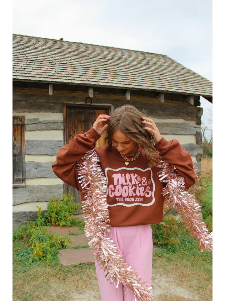 Raine Company - Wholesale Graphic Sweatshirt - Women's - Milk and Cookies Crew2