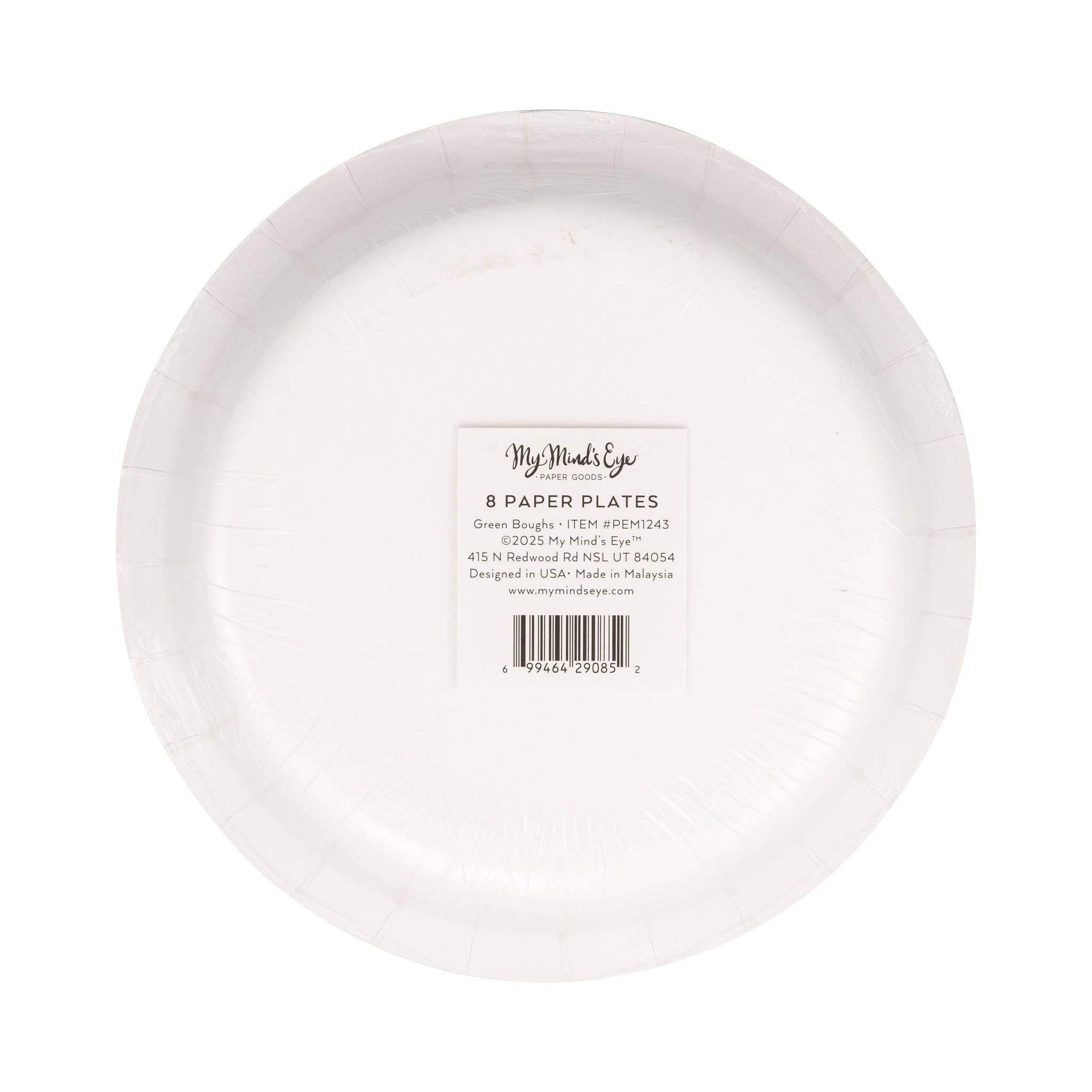 My Mind’s Eye - Wholesale Disposable Plate - PEM1243 - Green Bough Edge Plate2