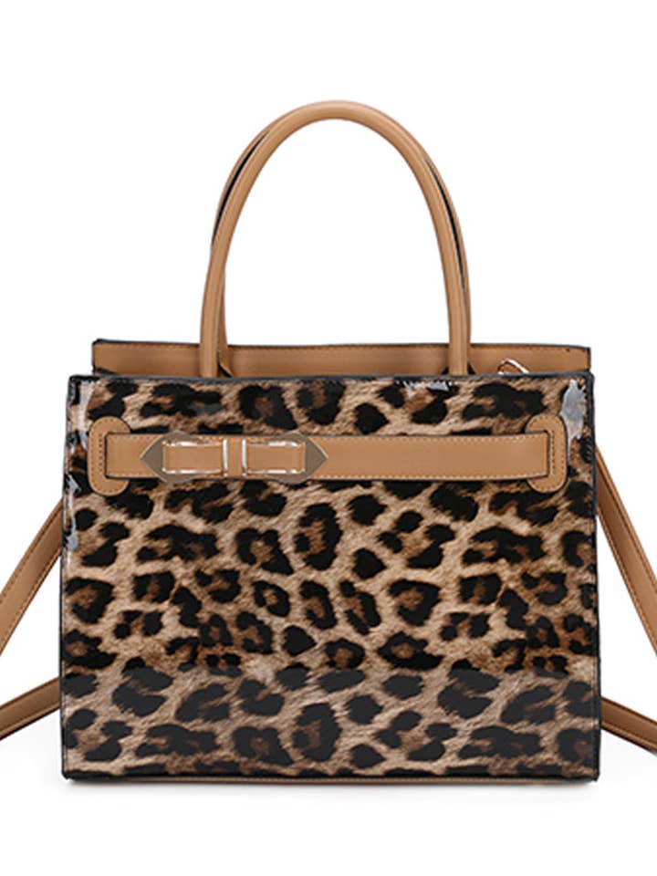 Borsa a Mano Elegante con Stampa Leopardo dal Design Strutturato per la vendita all'ingrosso da parte di Ellas Trading