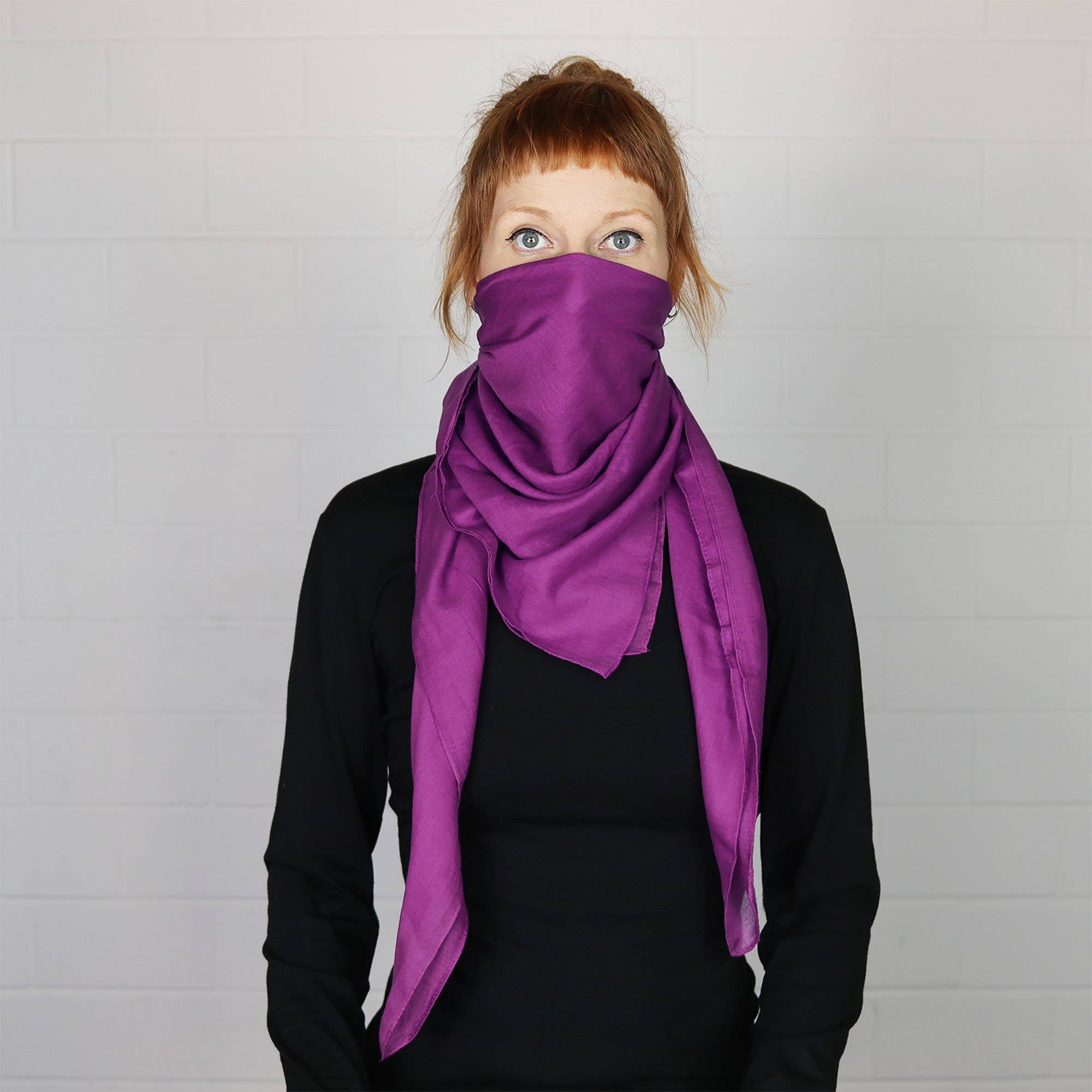 Tribal Trade GmbH - Wholesale Scarf - Unisex - Dark purple cotton cloth 100x100cm lightweight scarf shawl7