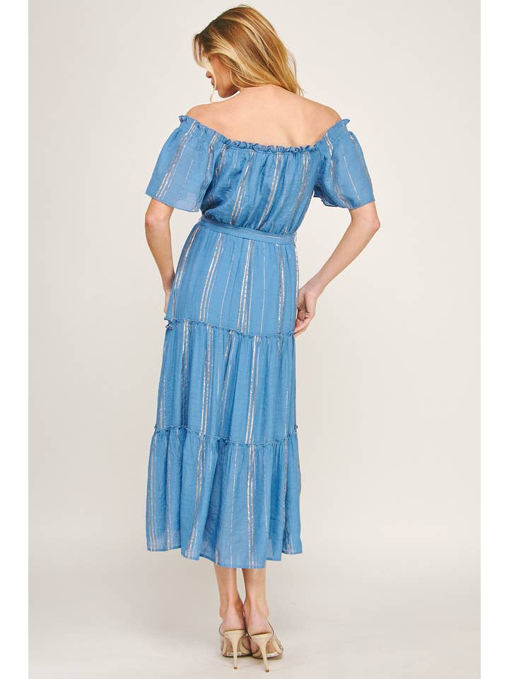 CHAMBRAY VESTIDO MAXI DE CAPAS WINSLOW GLEAM de venta al por mayor en Faire3