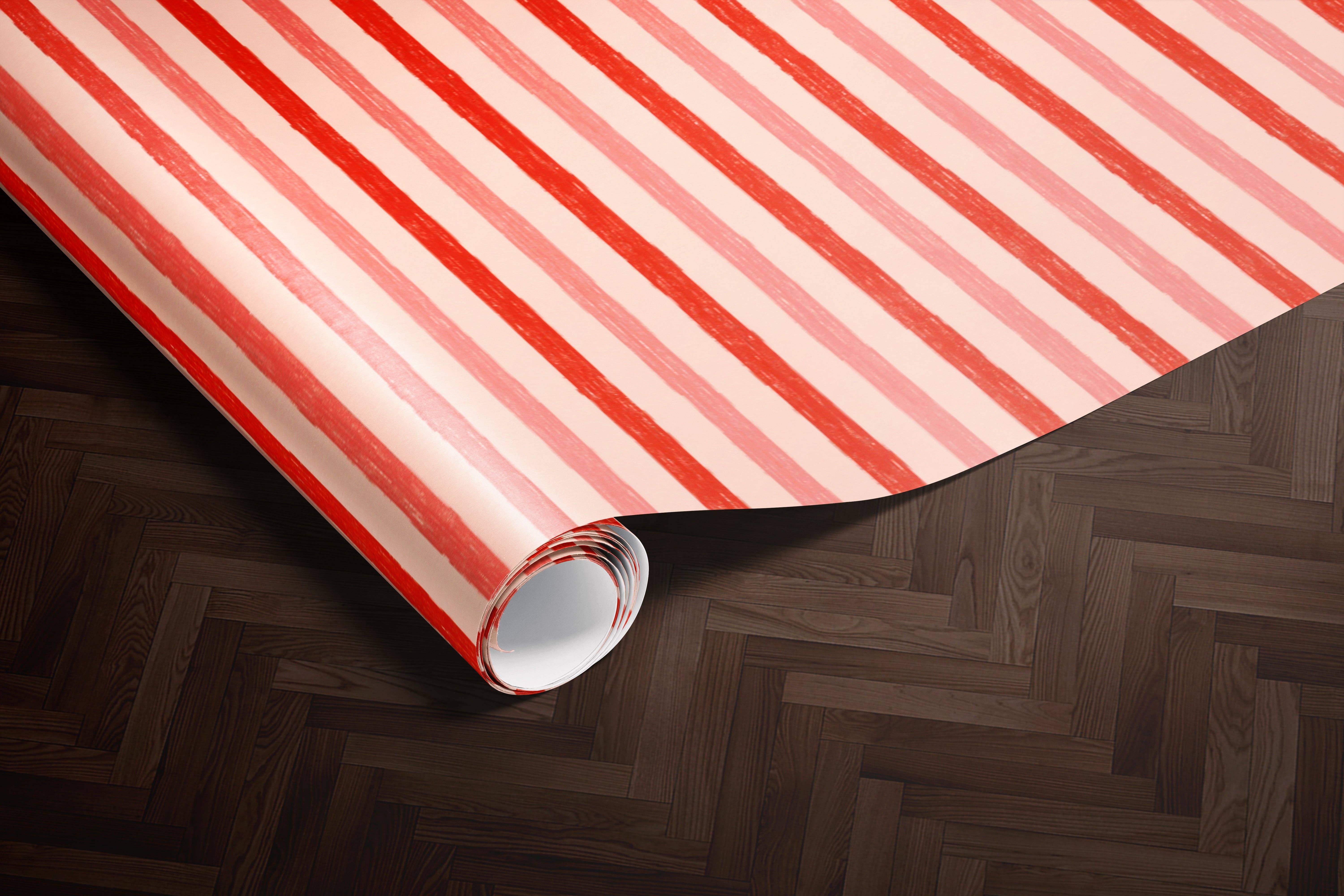 MagicMerchEmporium - Vente Rouleau de papier cadeau - Papier cadeau à rayures rouges et roses3