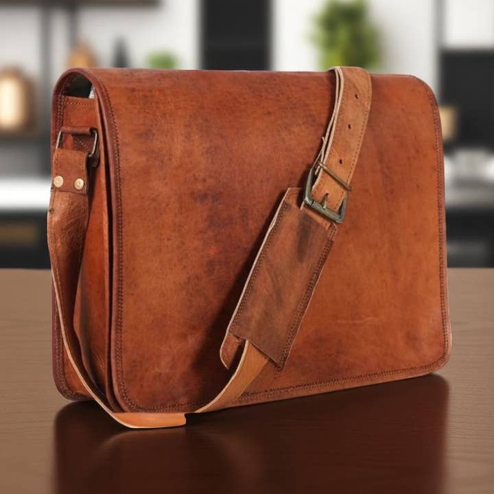Herren-Laptoptasche aus echtem Leder für den Großhandel von Hana Exports