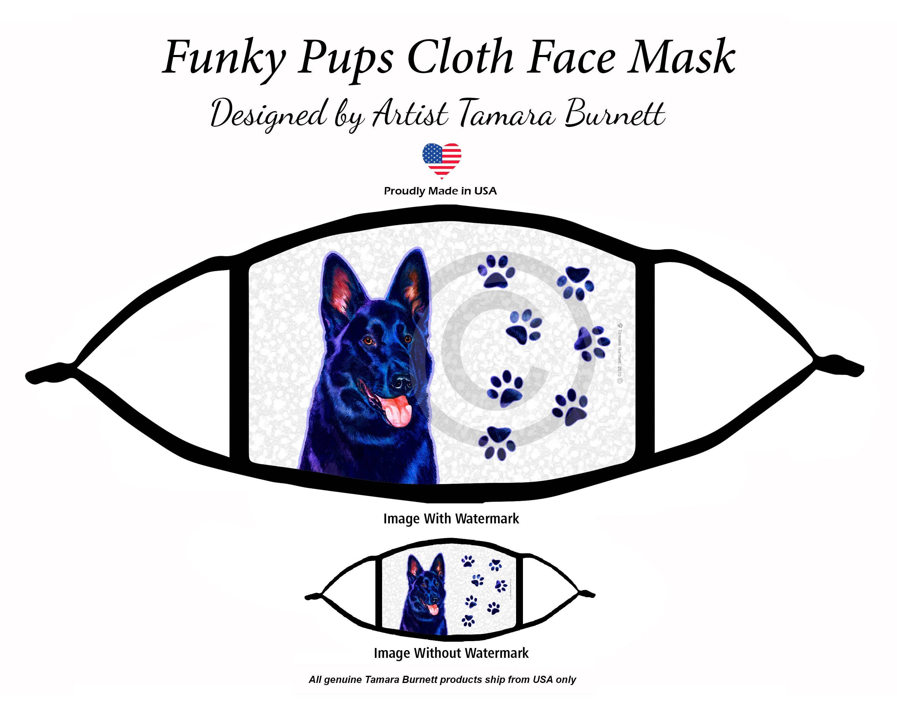 Pet Gifts USA, LLC - Wholesale Pet Bandana - Dog - German Shepherd Black Groovy Paws Mask0