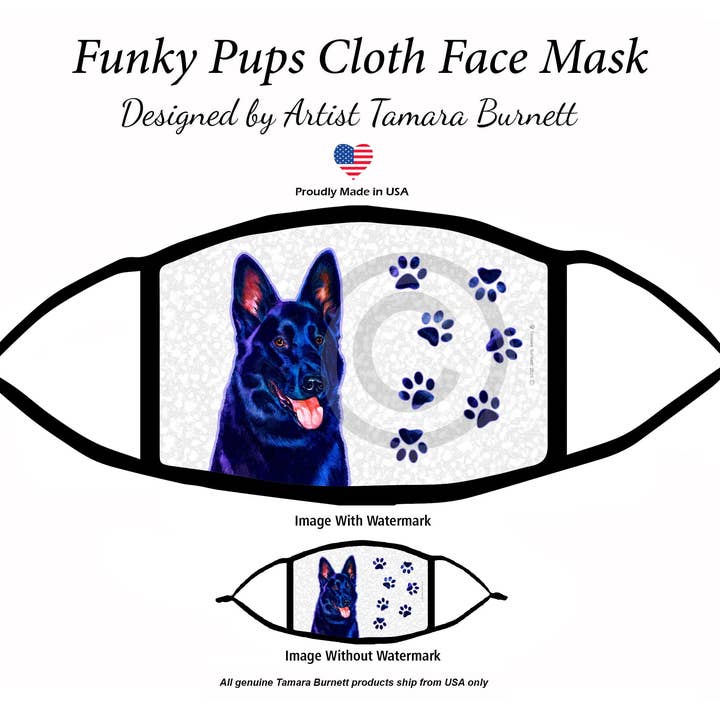 Pet Gifts USA, LLC - Wholesale Pet Bandana - Dog - German Shepherd Black Groovy Paws Mask
