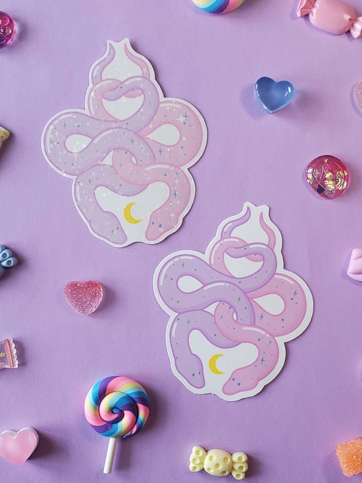 Autocolante Vinil | Giras Witchy Pastel Cobras Mágicas e Moon por atacado de StrangelyArranged