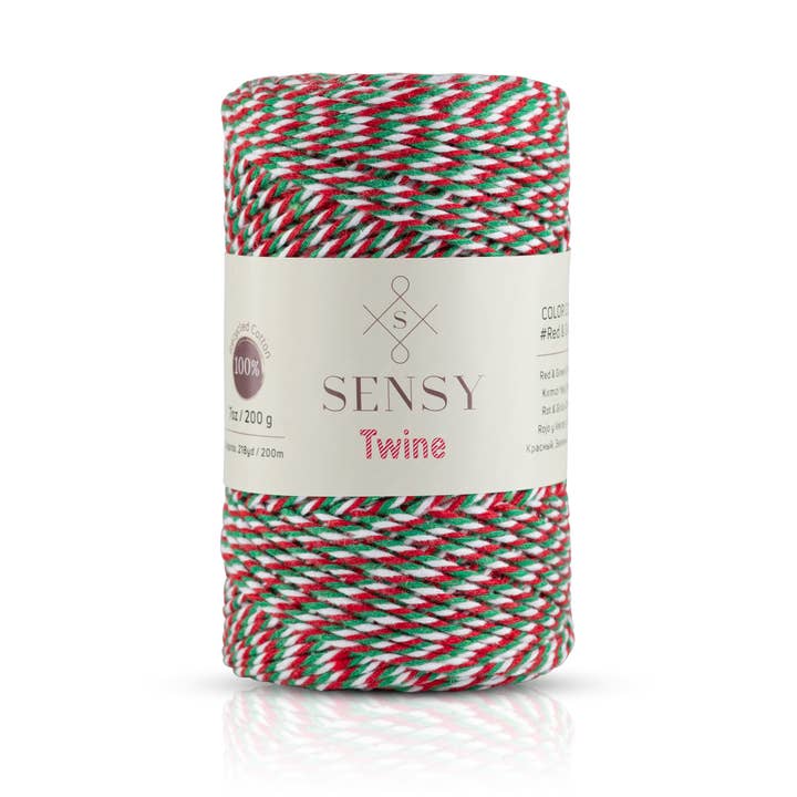 Sensy - Wholesale Twine - Sensy Premium 2mm - 240 yards %100 Cotton Striped Twine Pack