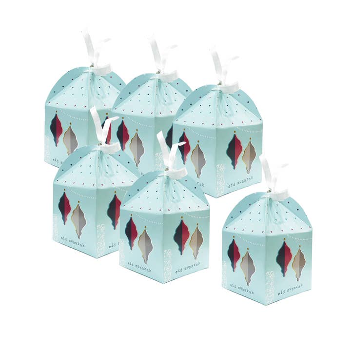 Geschenkboxen von Eid Mubarak, Geschenkboxen für Eid-Geschenke, 6 Stück, Aquamarin für den Großhandel von Islamic Moments