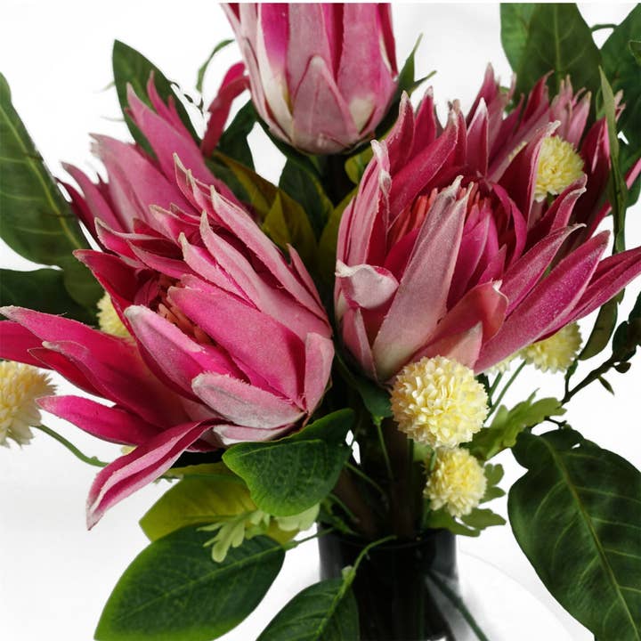 Leaf Design UK LTD – Großhandel Künstliche Blumen – 6 x 50 cm großer, gelber künstlicher Stängel mit Dahlien-Pompon8