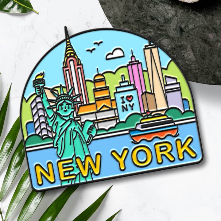 New York Emaille-Pin - NY Landschaft für den Großhandel von BigZoo Store