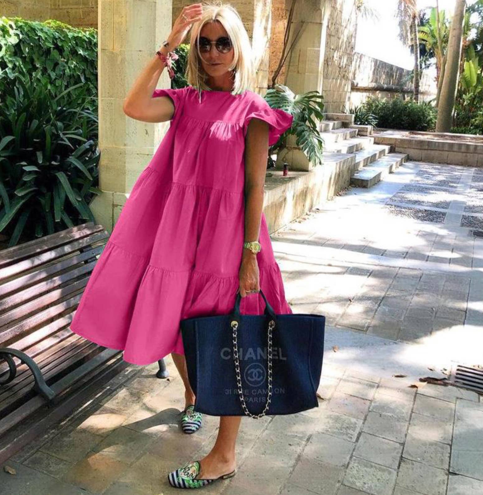 Hipster Row - Wholesale Dress - Women's - Sadie Tiered Ruffled Sleeve Dress2