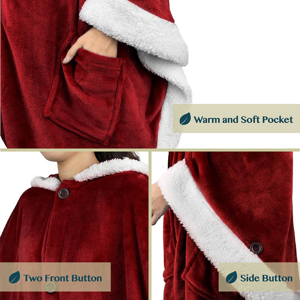 Pavilia – wholesale Poncho – Women's – Angel Wrap Hoodie Sherpa Poncho Blanket154