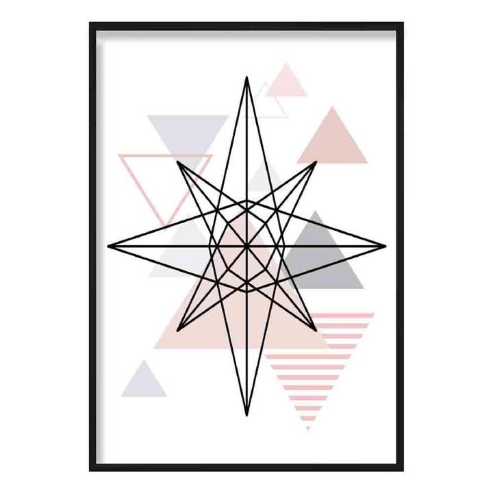 Póster abstracto geométrico escandinavo rosa rubor estrella para venta al por mayor de Artze Wall Art