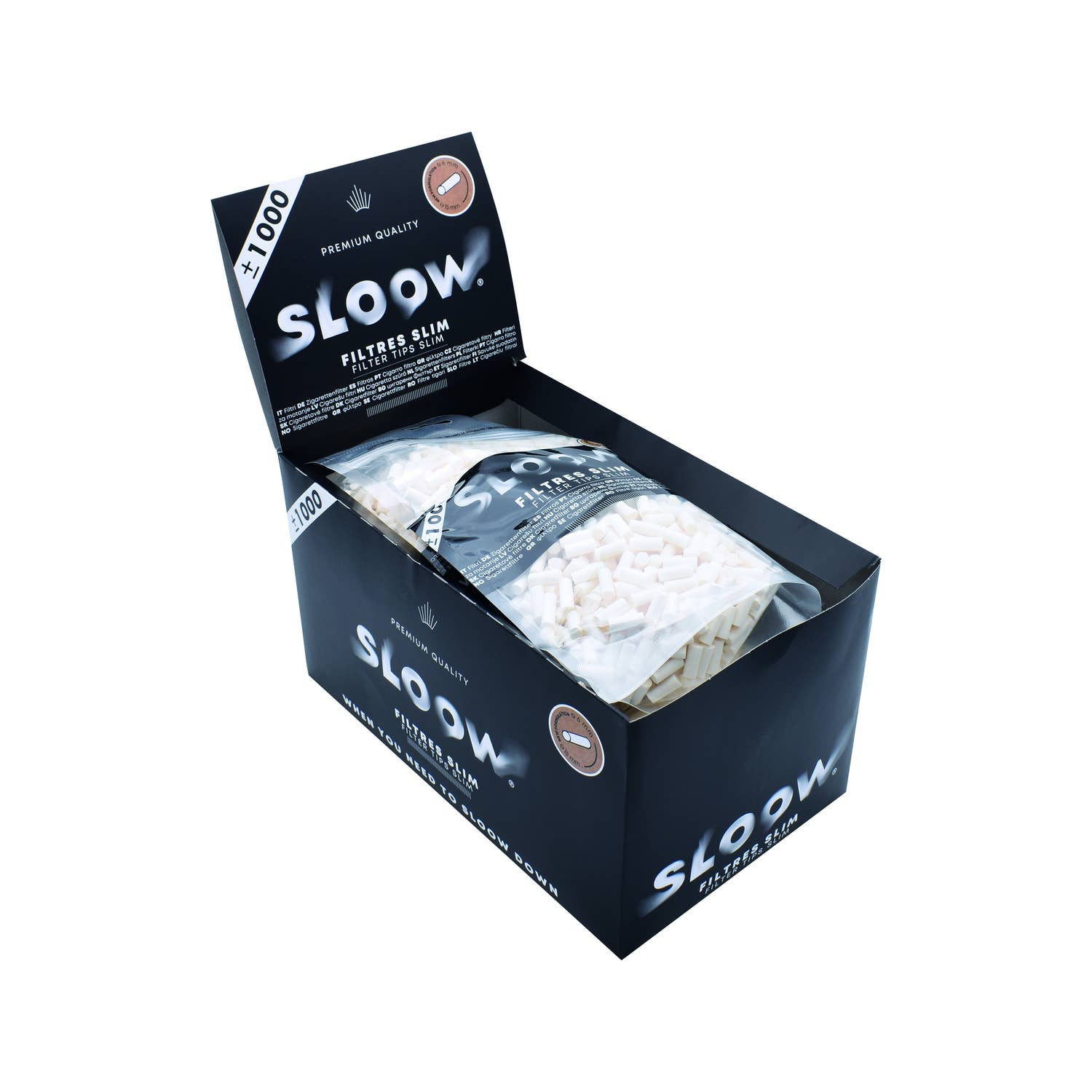 Champ by Polyflame - Wholesale Cigarette Case - SLOOW 1000 pcs Cigarette Filters Slim Size