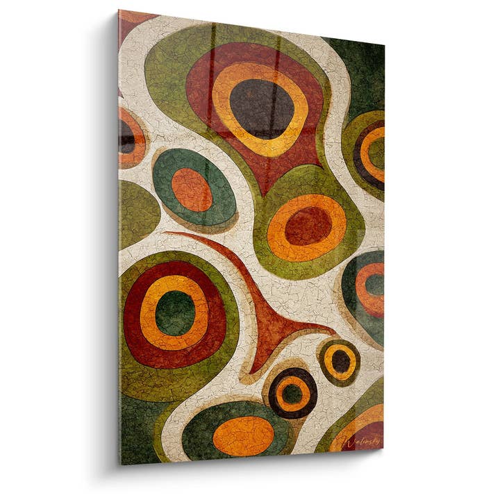 Konzentrische Kreise Tafel - Erd-Mosaik - Abstrakte Afrikanische Edition für den Großhandel von Walensky