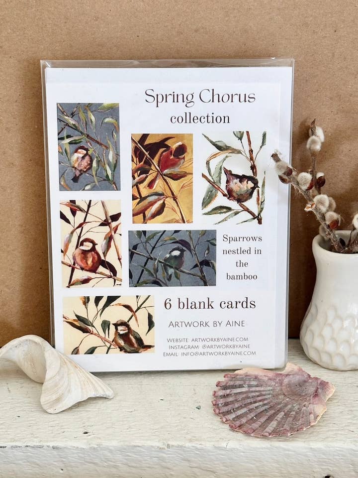 Spring Chorus Cardpack for wholesale by Artwork by Aine