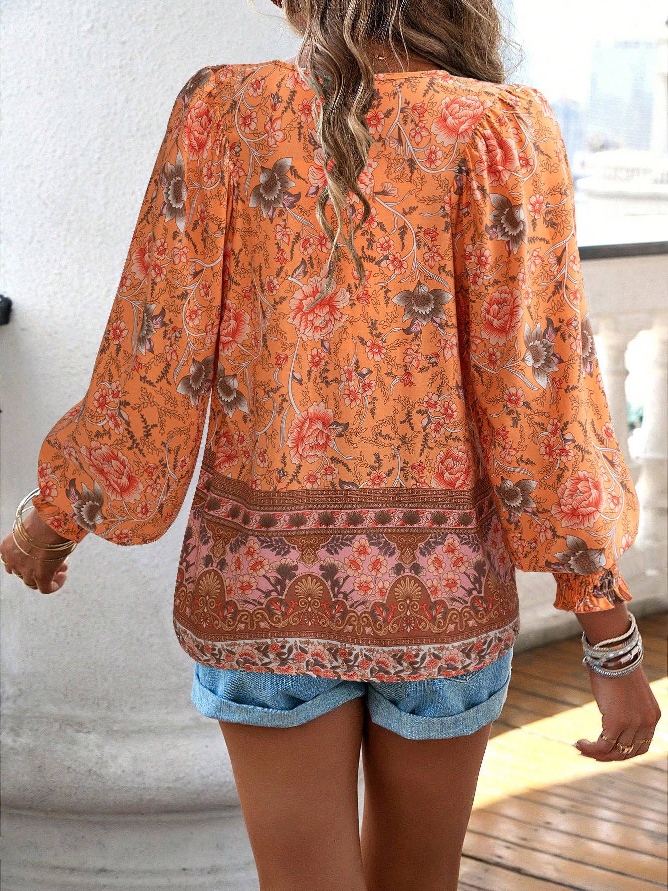 world apparel - Wholesale Blouse - Women's - 2025 NEW Bohemian Rhapsody Resort Chic Print Top40