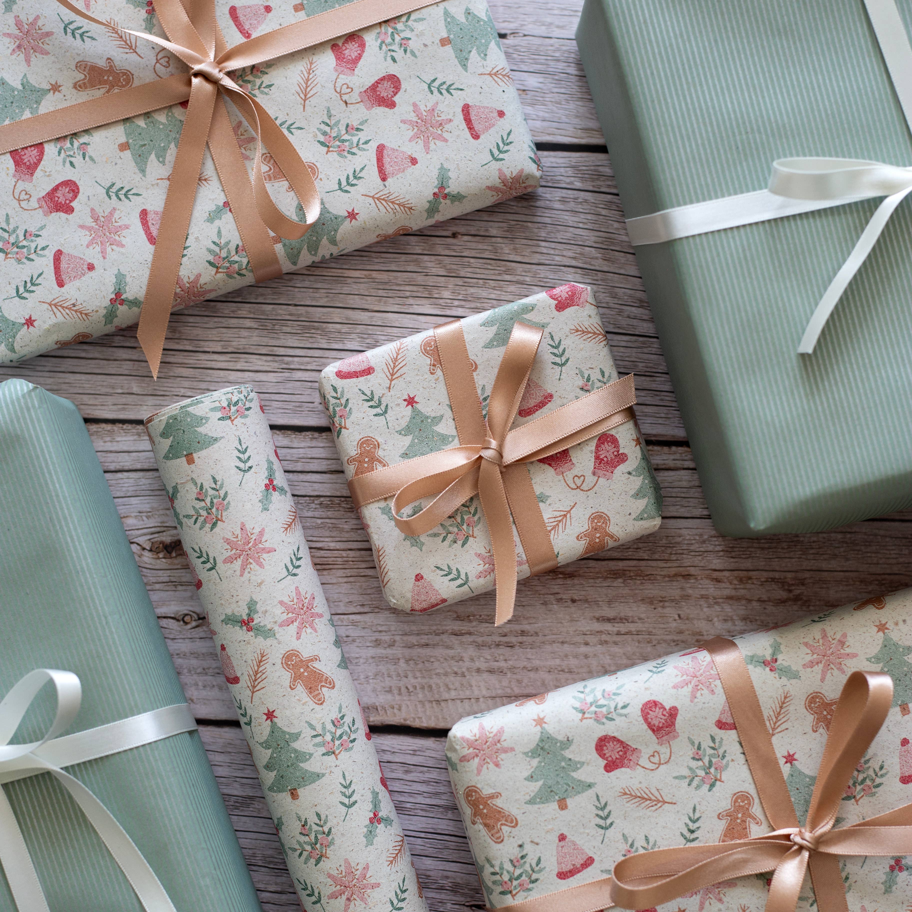 Cascayde - Wholesale Wrapping Paper Roll - 5m roll of Gingerbread Christmas Wrapping Paper Festive0