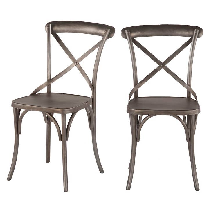 Anderson Reclaimed Iron Dining Chairs, Set of 2 and other Purchase Wholesale cross back dining chairs. Free Returns & Net 60 Terms on Faire trending on Faire.