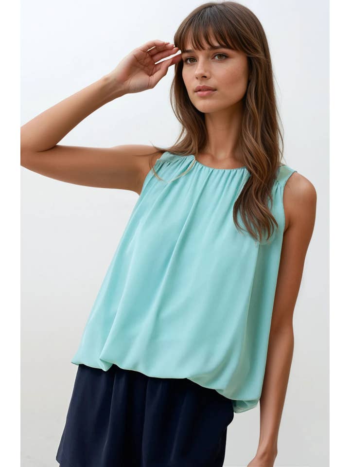 Doe and Rae - Wholesale Blouse - Women's - SHIRRED WOVEN TOP - 43125T