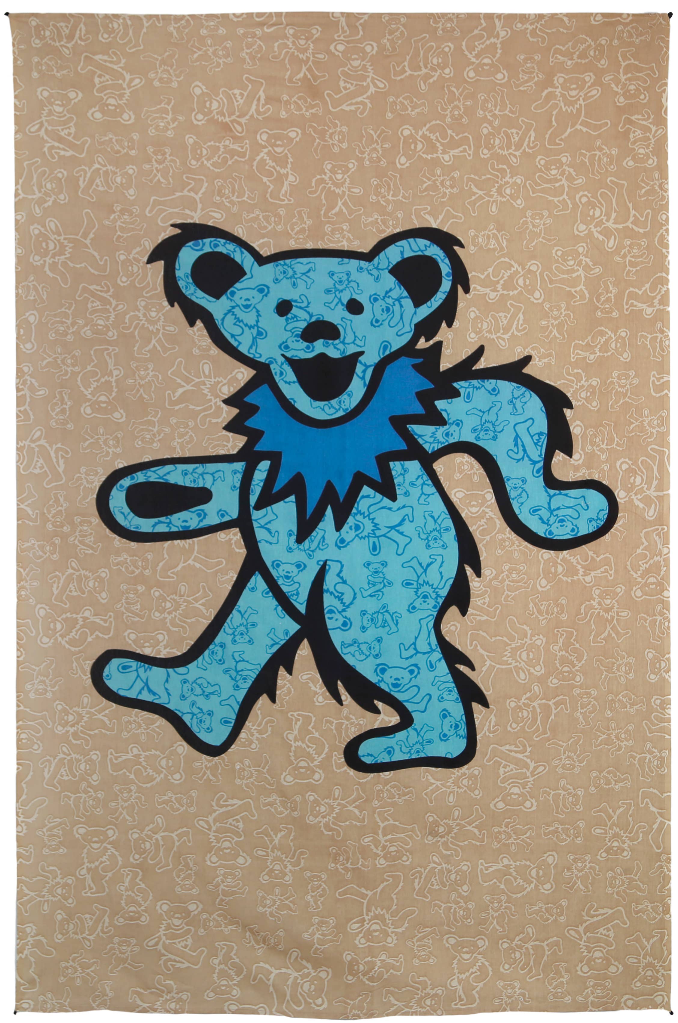 Sunshine Joy - Vendita all'ingrosso Arazzi/Tessuti d'arredo - Arazzi hippie Grateful Dead Tapestry con orso danzante, 152 x 80 cm2