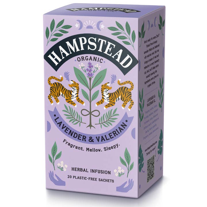 Hampstead Organic Lavender Valerian Tea - (Single - 1x20g) for wholesale by Hampstead Tea