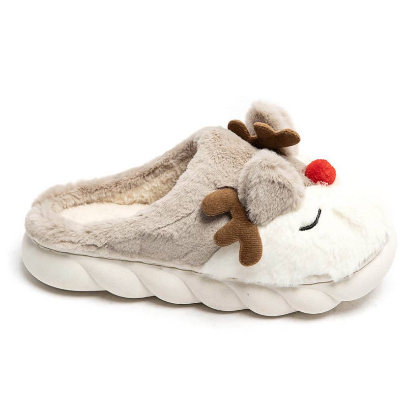 idealshoes – wholesale Tofflor - Dam – Tofflor med renmotiv, storlekar 36–41, 12 par per paket15