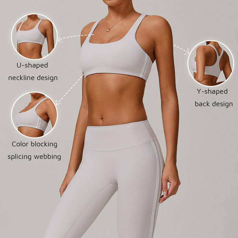 WONDERXFANS - Venta al por mayor Sujetador deportivo - Mujer - Sujetador de yoga sin mangas con contraste de color.4