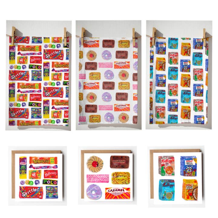 3 Cards and 3 Tea Towels Bundle for wholesale by Sarah Millin