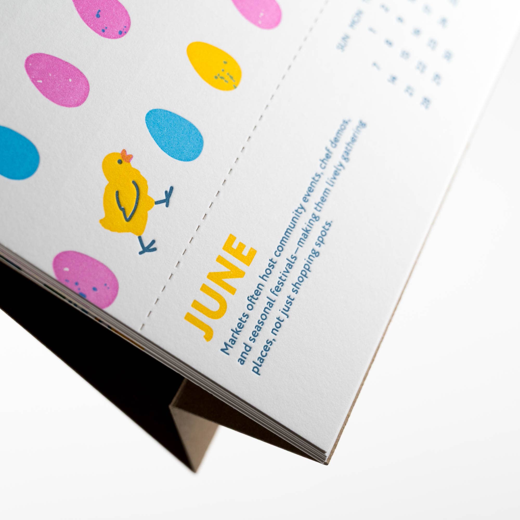 Porchlight Press Letterpress – Calendário por atacado – Calendário de Secretária 2026 - Dias de Mercado2