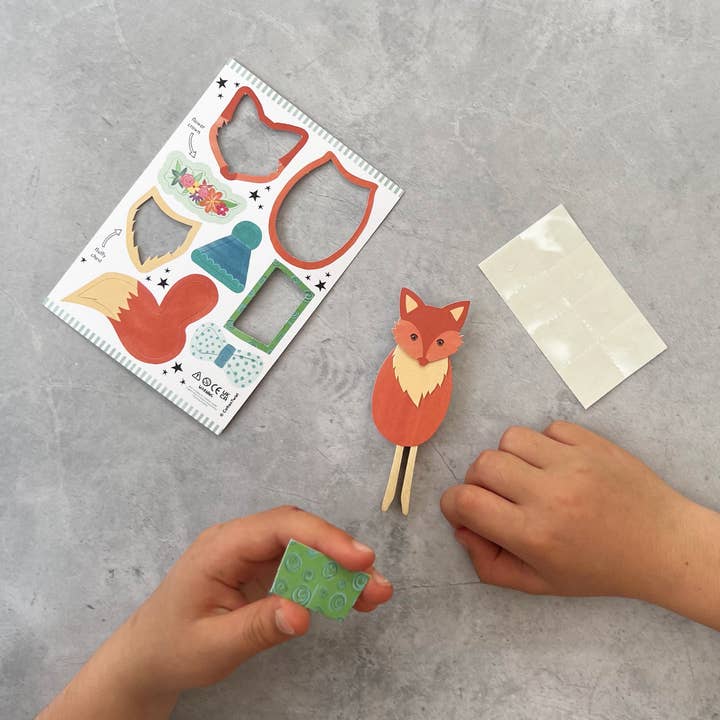 Cotton Twist - Wholesale DIY Craft Kit - Kids - Make Your Own Fox Peg Doll Kit