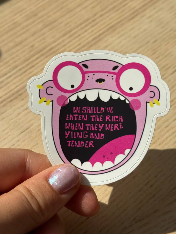 Eat the Rich Stickers for wholesale by Strwbry Wrld