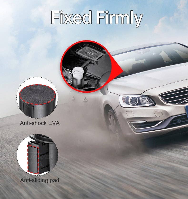 VIGOR – Großhandel Rückspiegeldeko – Unisex – Getränkehalter-Expander mit Ablage für Auto, 360° drehbarer Tisch Adjusta1