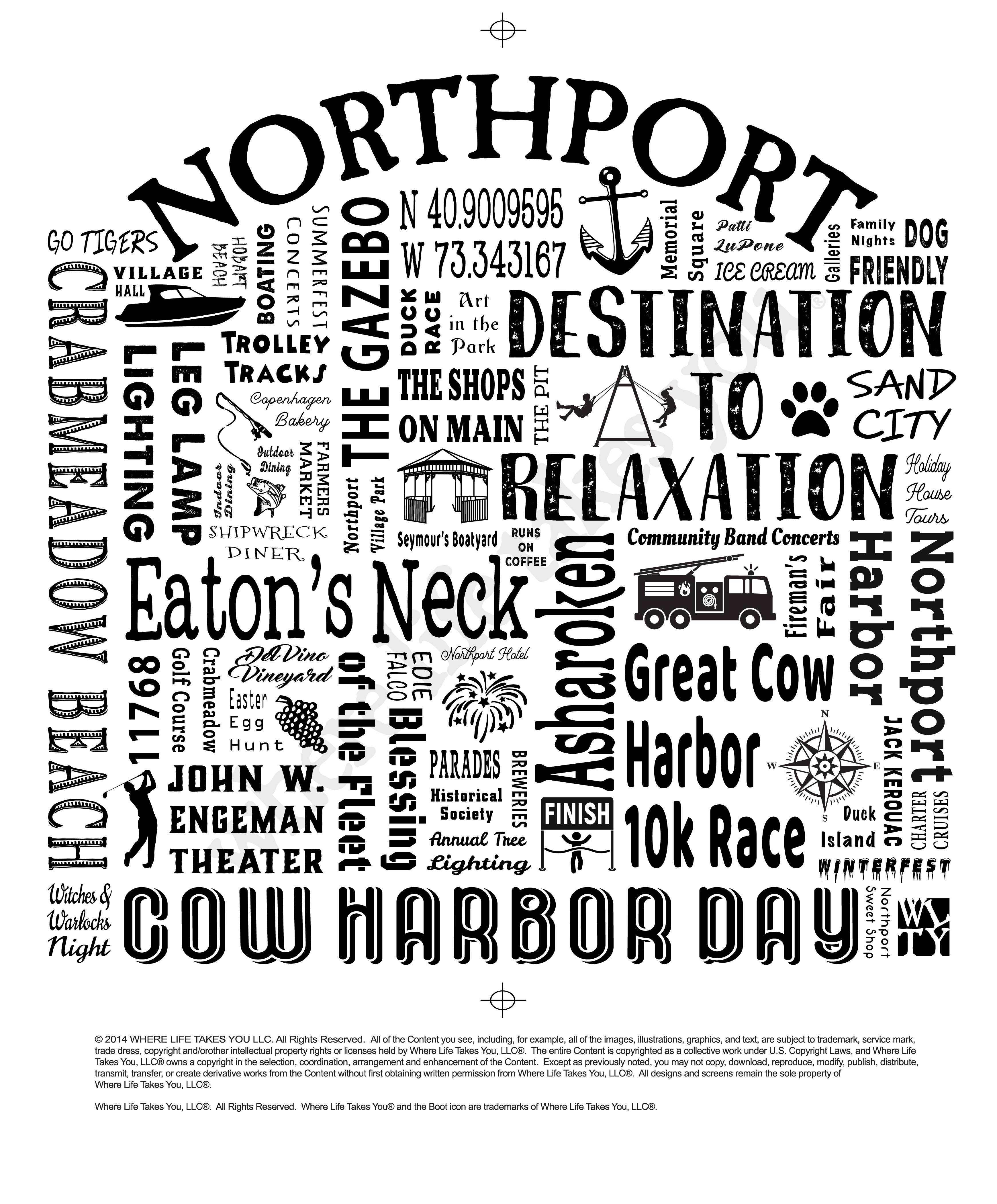 The Buffalo Works - Wholesale Screen Printed T-Shirt - Unisex - Elements of Home Northport Custom Destination Unisex LS Tee18