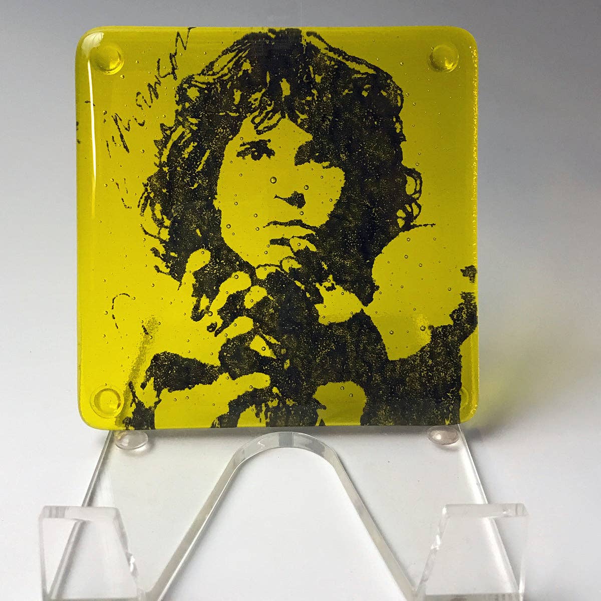 Kiku Handmade | Contemporary Fused Glass Home Goods - Wholesale Coasters - Jim Lizard King Fused Glass 4" Single Coaster2