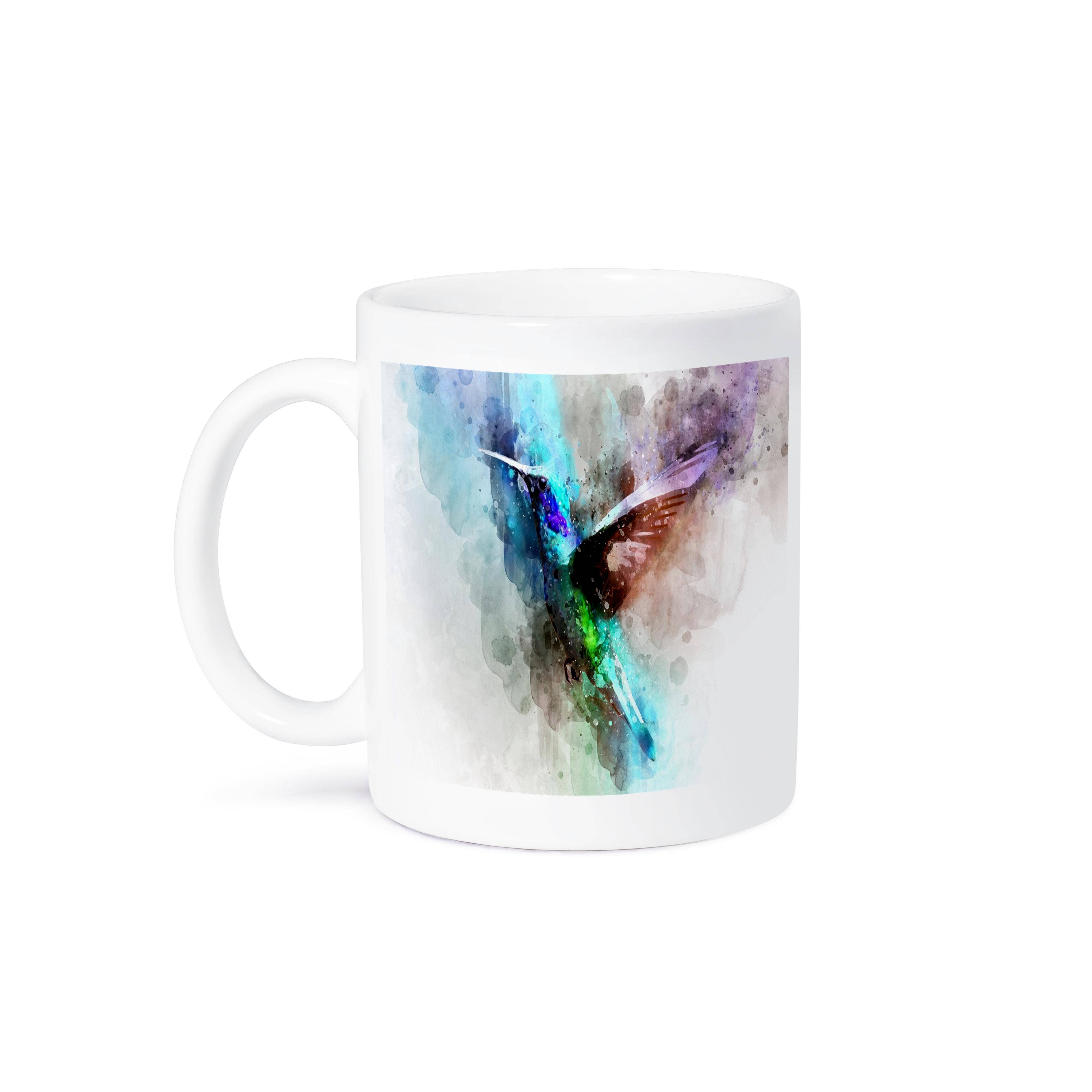 3dRose - Wholesale Coffee Mug - 3dRose, Image of Humming Bird In Aqua Purple Watercolors, Mug8