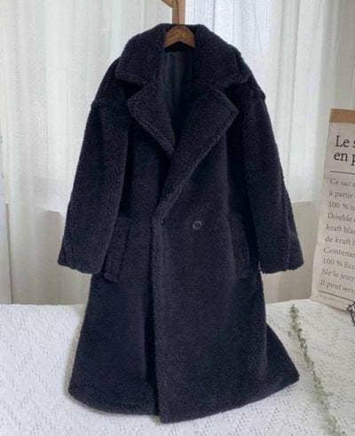 Rosa Clothing - Wholesale Fur/Faux Fur Coat - Women's - Plush long teddy fleece trench coat6