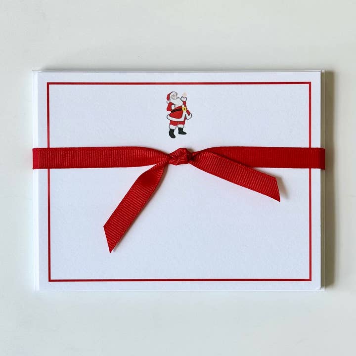 Santa - Flat Note Cards for wholesale by Georgetown Paperie