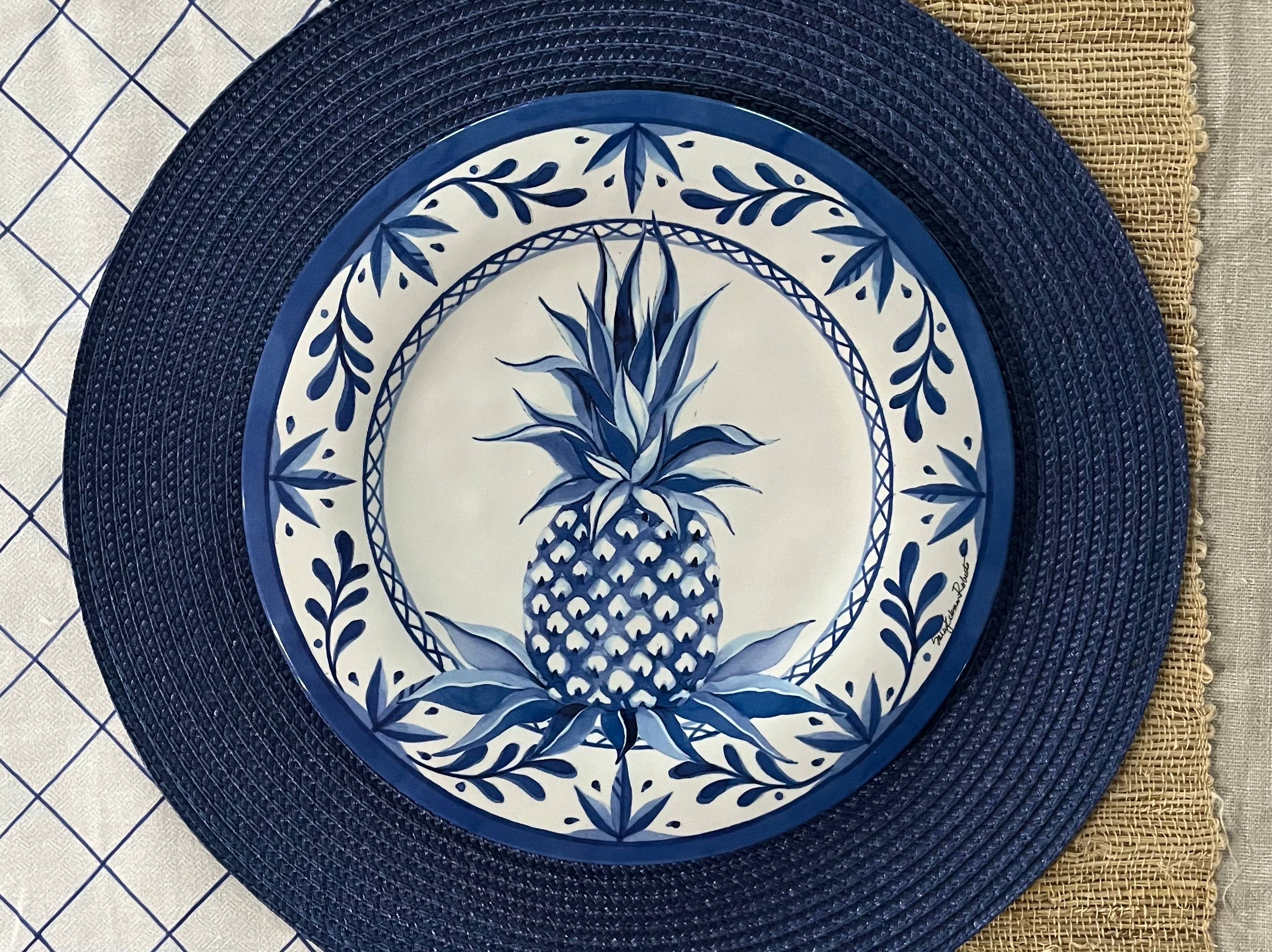 Bamboo Table - Vente Assiette - Assiette à dîner en bambou Blue Pineapple4