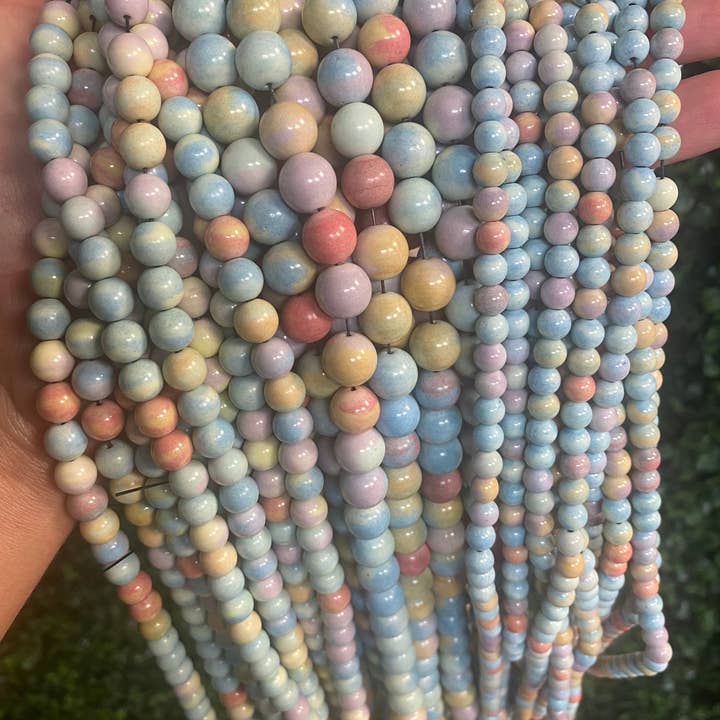 The Bead Bazaar - Wholesale Beads - Pastel Agate Stone Beads, Mystic Birthstone Beads, Genuine G2