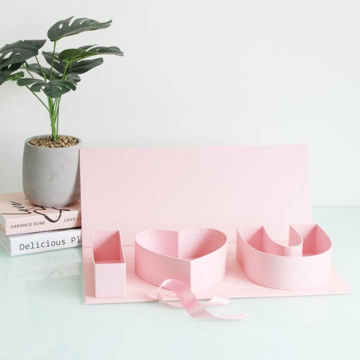 Elegant Design Supply - Vente Coffrets cadeaux - Boîte en forme de cœur à remplir "Je t'aime" avec ruban13